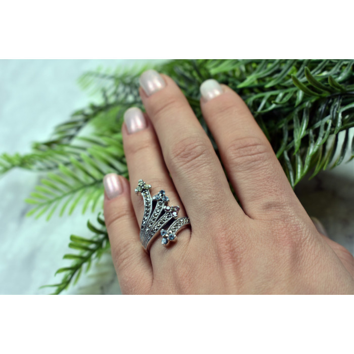 Sky Jewelry Серебряное кольцо с натуральными камнями