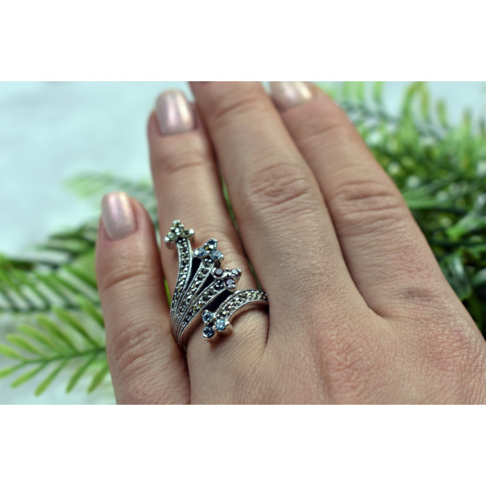 Sky Jewelry Серебряное кольцо с натуральными камнями