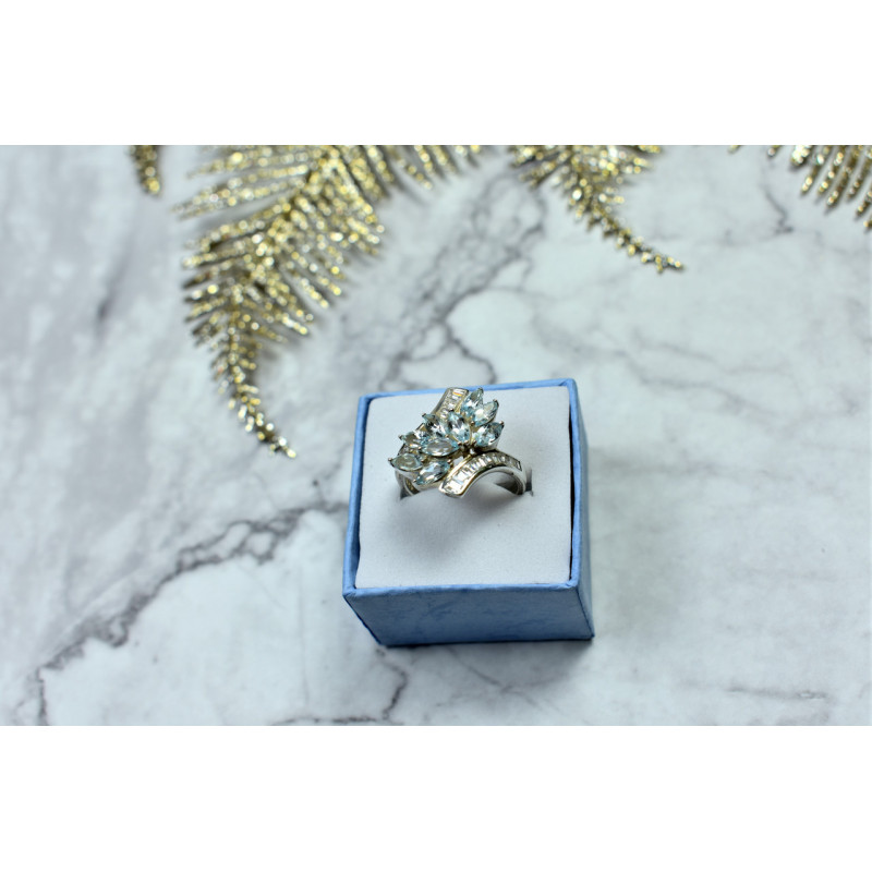 Sky Jewelry Серебряное кольцо с голубой Шпинелью