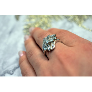 Sky Jewelry Серебряное кольцо с голубой Шпинелью