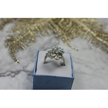 Sky Jewelry Серебряное кольцо с голубой Шпинелью