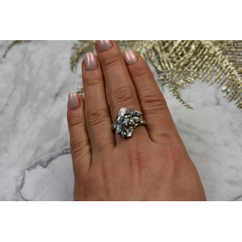 Sky Jewelry Серебряное кольцо с голубой Шпинелью