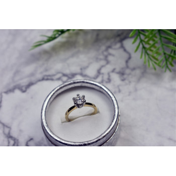 Sky Jewelry Кольцо Позолота 18К ( 750 проба ) с фианитом