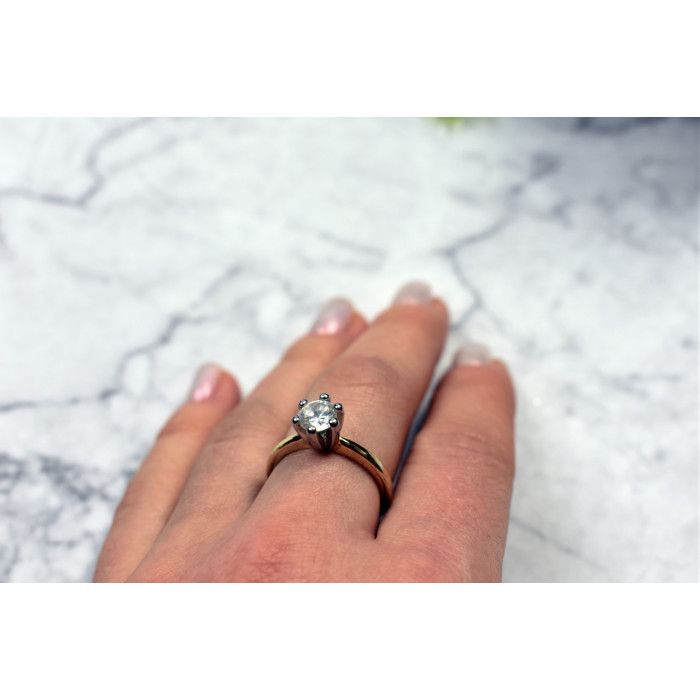 Sky Jewelry Кольцо Позолота 18К ( 750 проба ) с фианитом