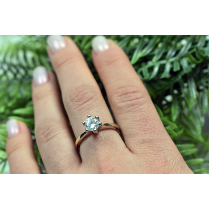 Sky Jewelry Кольцо Позолота 18К ( 750 проба ) с фианитом