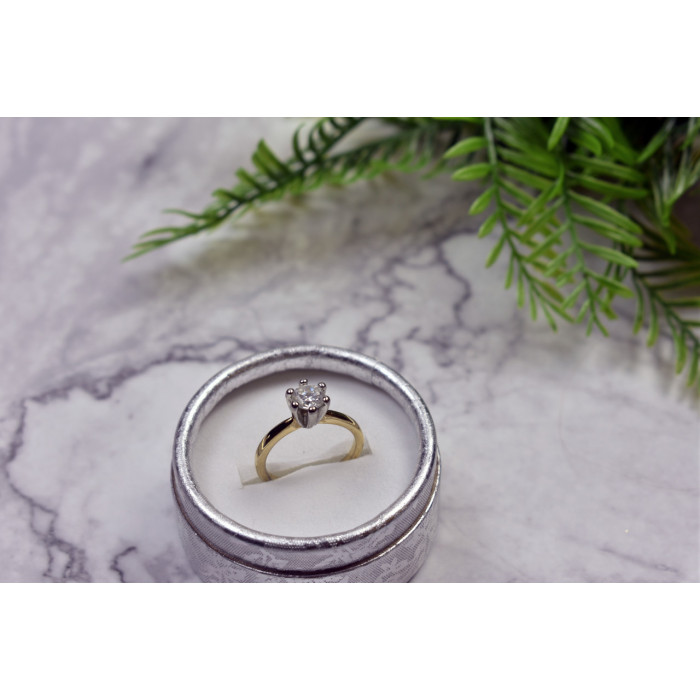 Sky Jewelry Кольцо Позолота 18К ( 750 проба ) с фианитом