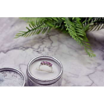 Sky Jewelry Серебряное кольцо 925 проба с розовыми фианитами