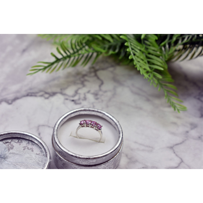 Sky Jewelry Серебряное кольцо 925 проба с розовыми фианитами