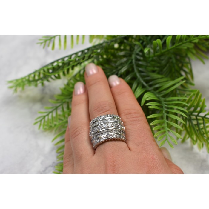 Sky Jewelry Серебряное кольцо с фианитами