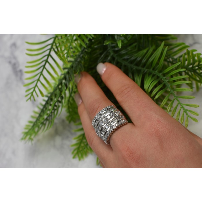 Sky Jewelry Серебряное кольцо с фианитами