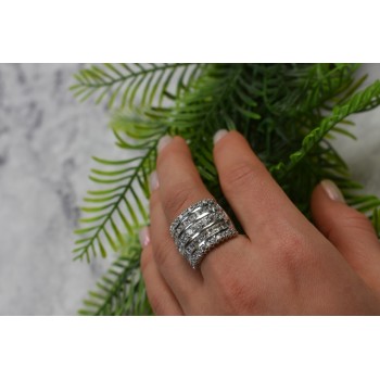 Sky Jewelry Серебряное кольцо с фианитами