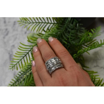 Sky Jewelry Серебряное кольцо с фианитами