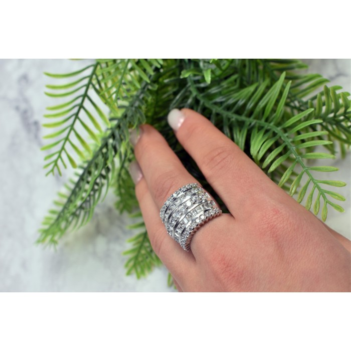 Sky Jewelry Серебряное кольцо с фианитами