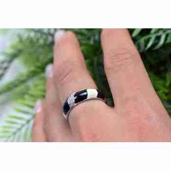 Sky Jewelry Серебряное кольцо с эмалью и фианитами