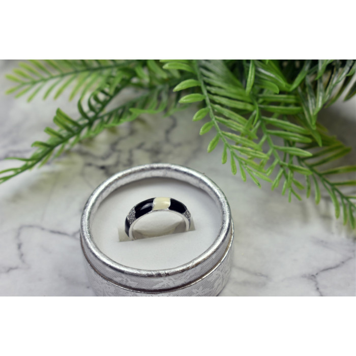 Sky Jewelry Серебряное кольцо с эмалью и фианитами