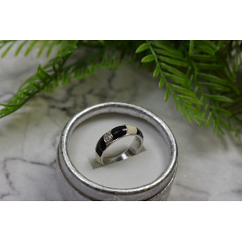 Sky Jewelry Серебряное кольцо с эмалью и фианитами