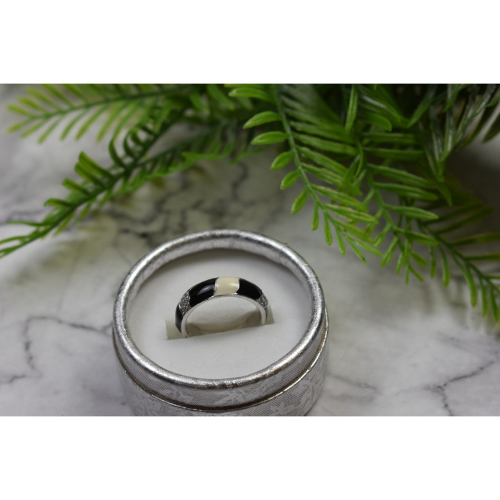 Sky Jewelry Серебряное кольцо с эмалью и фианитами