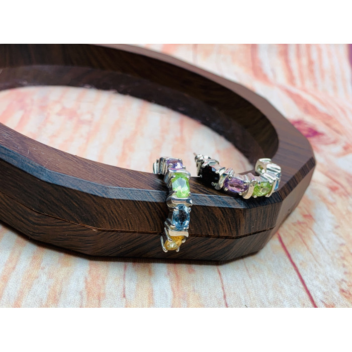 Sky Jewelry Серебряные серьги 925 пробы с натуральными камнями