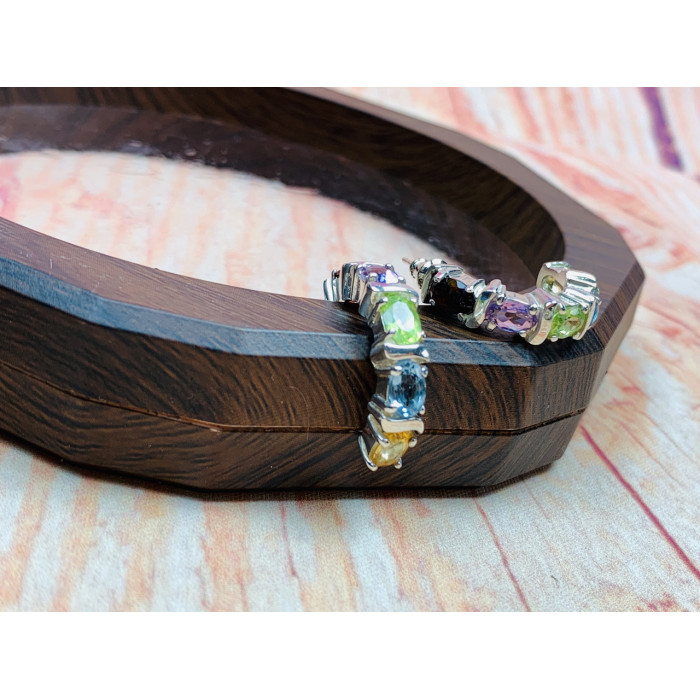 Sky Jewelry Серебряные серьги 925 пробы с натуральными камнями