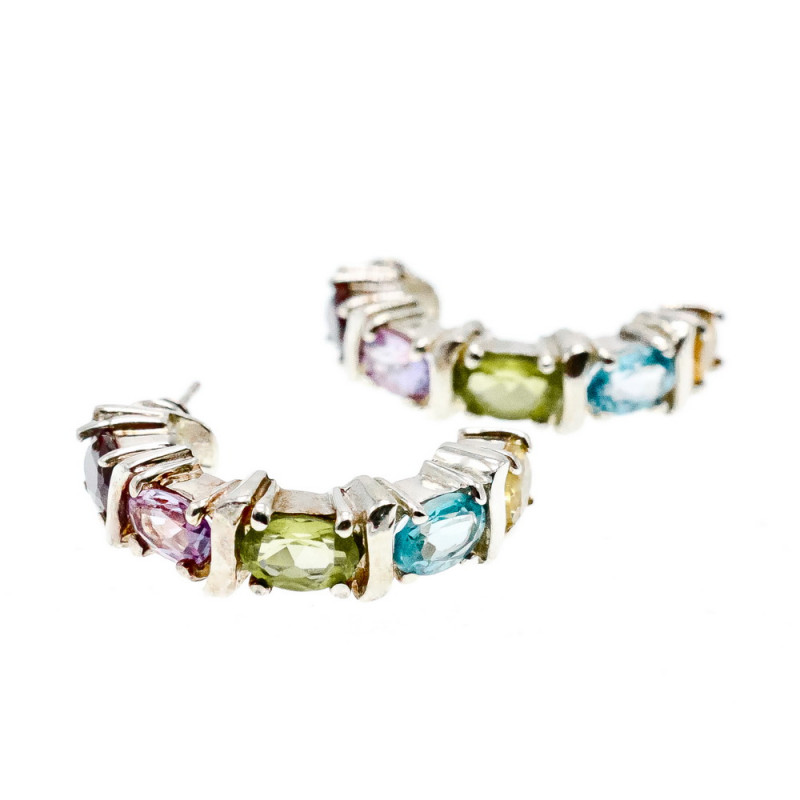 Sky Jewelry Серебряные серьги 925 пробы с натуральными камнями