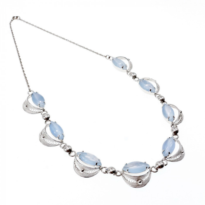 Sky Jewelry Серебряное ожерелье с лунным камнем