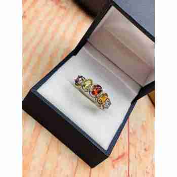 Sky Jewelry Серебряное кольцо с натуральными камнями
