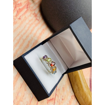 Sky Jewelry Серебряное кольцо с натуральными камнями