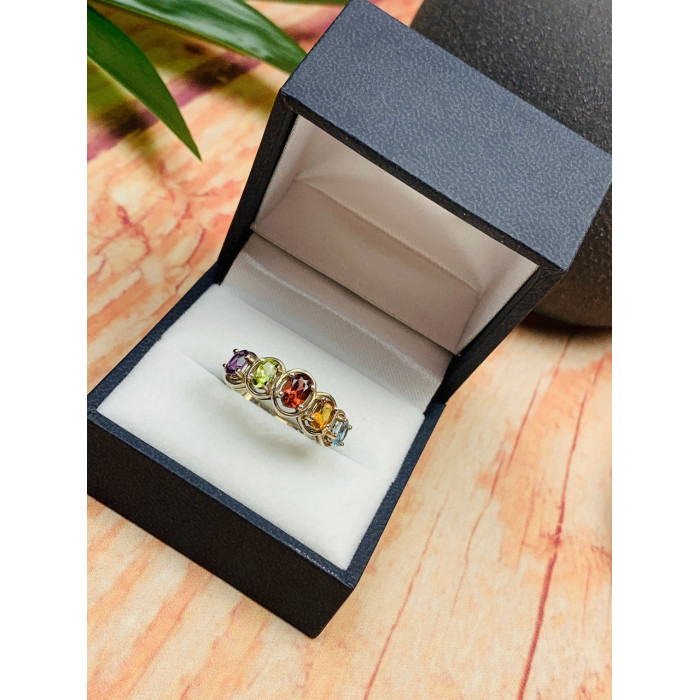 Sky Jewelry Серебряное кольцо с натуральными камнями