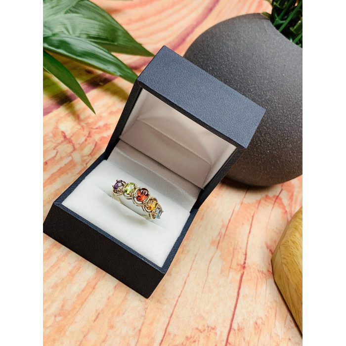 Sky Jewelry Серебряное кольцо с натуральными камнями