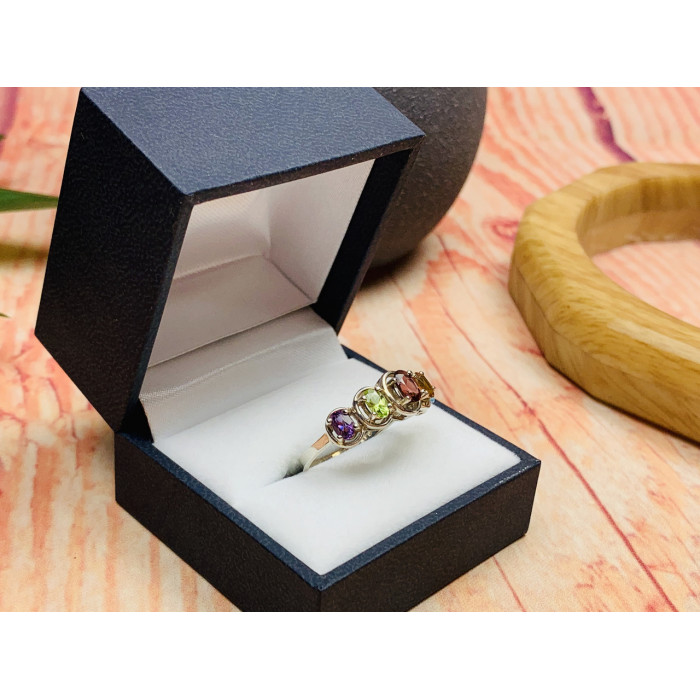 Sky Jewelry Серебряное кольцо с натуральными камнями