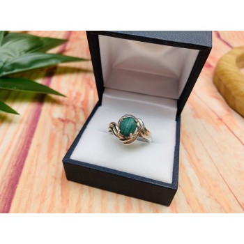 Sky Jewelry Серебряное кольцо с камнем Малахит