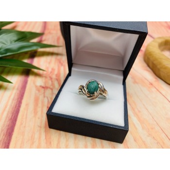 Sky Jewelry Серебряное кольцо с камнем Малахит