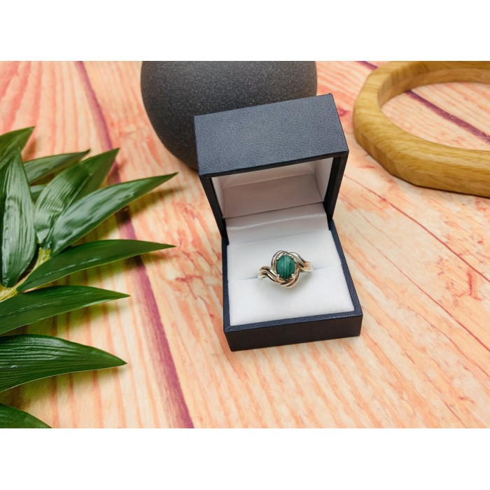 Sky Jewelry Серебряное кольцо с камнем Малахит