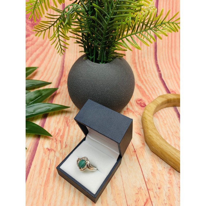 Sky Jewelry Серебряное кольцо с камнем Малахит