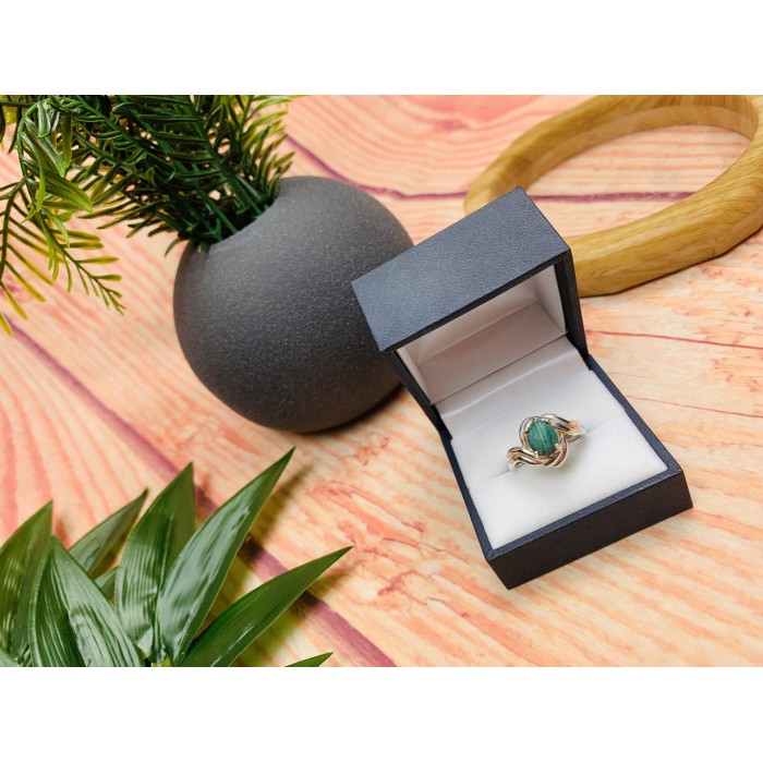 Sky Jewelry Серебряное кольцо с камнем Малахит