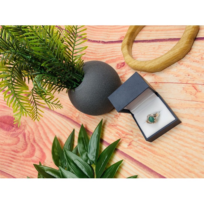 Sky Jewelry Серебряное кольцо с камнем Малахит