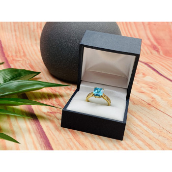 Sky Jewelry Серебряное кольцо в позолоте с Топазом