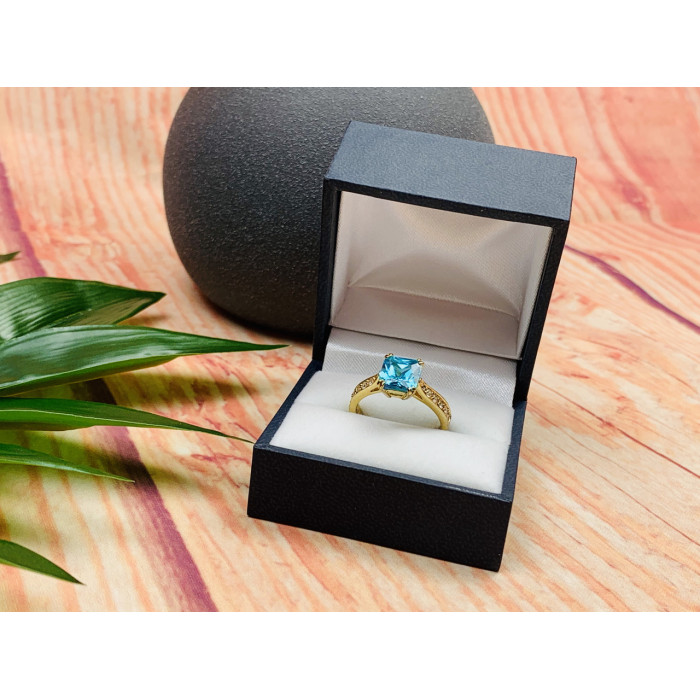 Sky Jewelry Серебряное кольцо в позолоте с Топазом