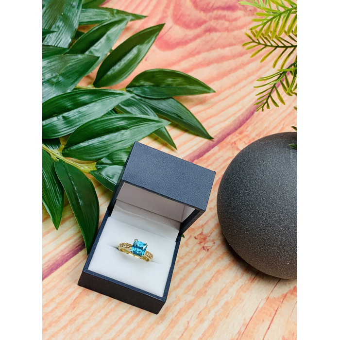 Sky Jewelry Серебряное кольцо в позолоте с Топазом