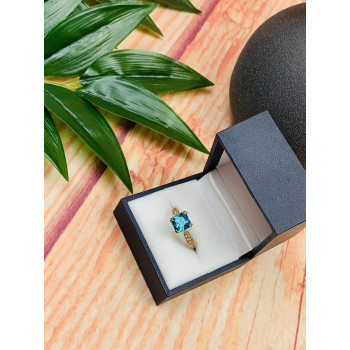 Sky Jewelry Серебряное кольцо в позолоте с Топазом