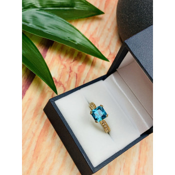 Sky Jewelry Серебряное кольцо в позолоте с Топазом