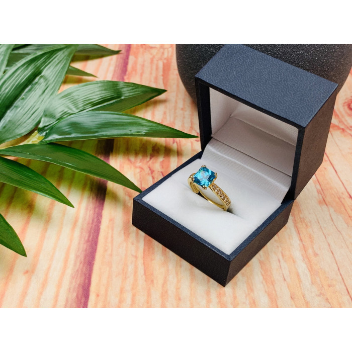 Sky Jewelry Серебряное кольцо в позолоте с Топазом