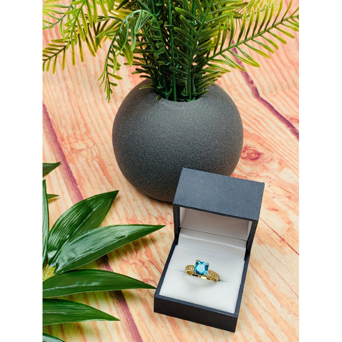 Sky Jewelry Серебряное кольцо в позолоте с Топазом