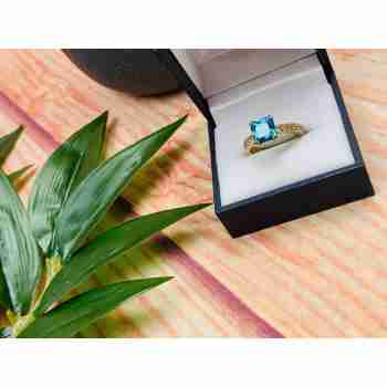 Sky Jewelry Серебряное кольцо в позолоте с Топазом