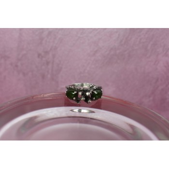 Sky Jewelry Серебряное кольцо с зеленым нефритом