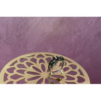Sky Jewelry Серебряное кольцо с зеленым нефритом