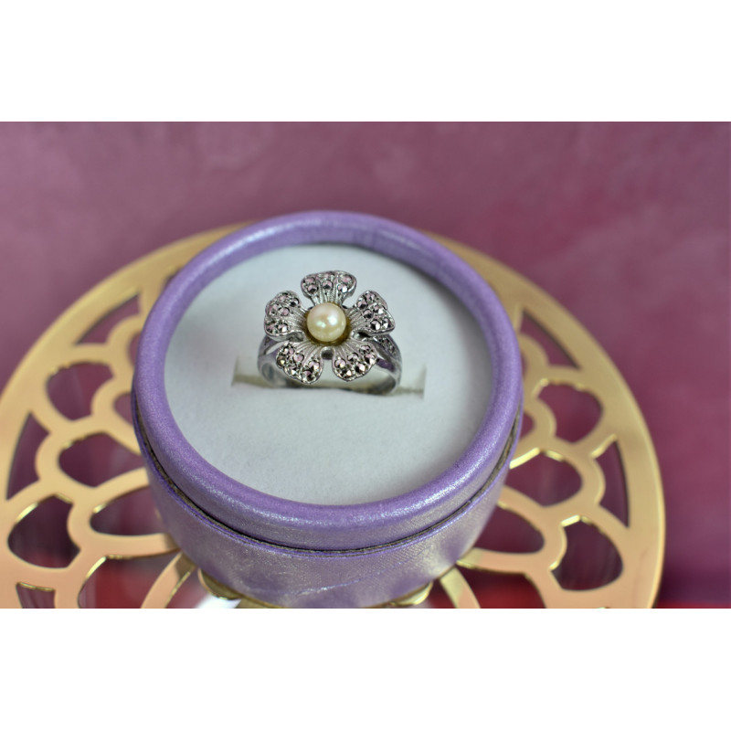 Sky Jewelry Серебряное кольцо с жемчугом