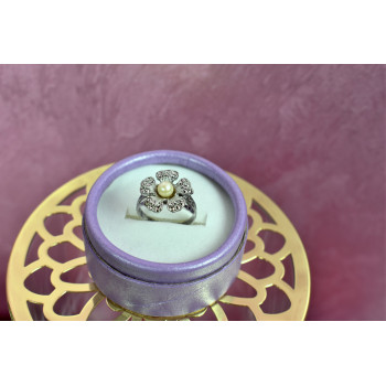 Sky Jewelry Серебряное кольцо с жемчугом