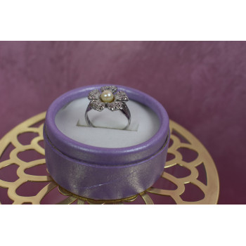 Sky Jewelry Серебряное кольцо с жемчугом