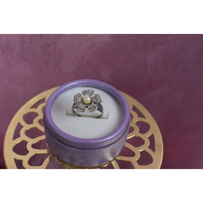 Sky Jewelry Серебряное кольцо с жемчугом